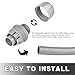1/2 inch Liquid Tight Connector PVC Flexible Conduit Connector, Straight 180 Degree UL Listed Liquid Tight Connector, Non-Metallic Electrical Conduit Fittings (24 Pack)