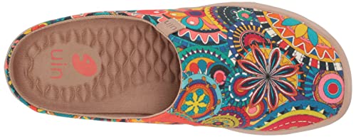 Uin Women's Travel Slipper Lightweight Home Slip Ons Walking Casual Art Painted Travel Holiday Shoes Blossom (7) #TOP4