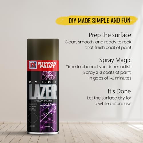 Nippon Paint Pylox 400ML Matt Black Spray Paint - Image 7