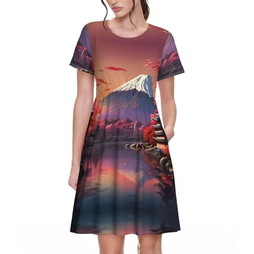 Robe d'été Mont Fuji fluide pour rester au frais en été