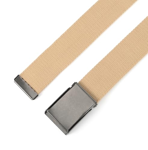 Image of Mile High Life Canvas Web Belt | Cut to Fit Up to 52 inch | Flip-Top Matte Silver Nickel Buckle 12 Colors