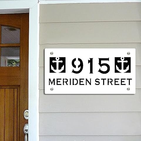 Weatherproof Nautical Anchor House Number Sign Cover
