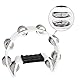 EASTROCK Tambourine Half Moon Tamburin,Hand Halbmondförmiges Schellenring mit 16 verchromte Schellen für Anfänger,Student.Schlaginstrument Musik Zweireihige Metall Jingles für KTV Party(Single,Weiß)