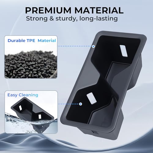 Image of Center Console Cup Holder Inserts for Toyota Land Cruiser 2026 2025 2024, Interior Accessories TPE Car Cup Holder for 2024-2026 Land Cruiser, Black