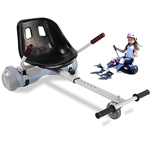 Hoverboard Go Kart Seat Attachment Hoverboard Accessories Conversion Kit, Adjustable Frame, Suitable for Kids Adults, Compatible with 6.5'' 8'' 10'', Transforming into Go-Kart, Black