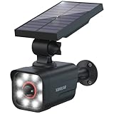 Xibolar Solarlampen für Außen mit Bewegungsmelder, 8 LED Solarstrahler mit PIR-Sensor IP66 wasserdicht kabellos Dummy Kamera automatisch Ein/Aus Solarleuchte Wandleuchte für Eingang, Garten, Hof