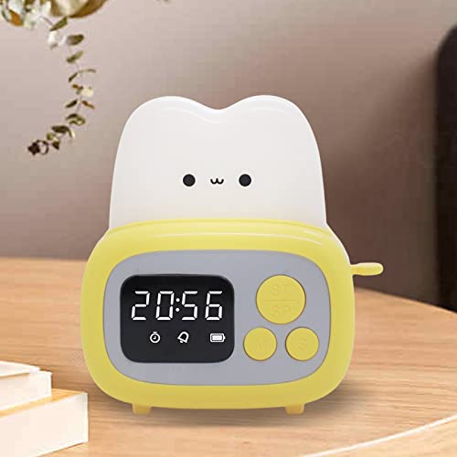Fialame Bread Machine Shaped Night Light Alarm Clock - Adjustable Brightness, Countdown Timer, Compact Design | Perfect For Bedroom, Office, Or Travel (Yellow) #TOP21