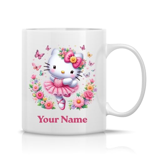 Image of Hello Kitty Personalised Name Printed Coffee Mug 325ml | Stylish Ceramic Cup | Ideal Gift for Girls, Sister, Daughter, Friend | Birthday, Rakhi, Anniversary, Valentine's Day