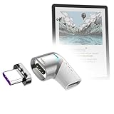 BoxWave Adapter Compatible with Amazon Kindle Scribe Colorsoft 2nd Gen (11 in) - MagnetoSnap PD Angle Adapter, Magnetic Charging Connector Device Saver - Metallic Silver