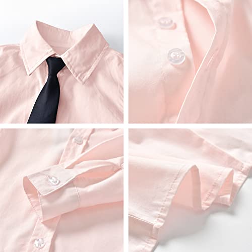 Yilaku Boys Suits Toddler Dress Formal Wedding Outfits Suspender + Bow Tie + Shirt + Pants 4Piece Gentleman Clothes (4T,Pink) #TOP3