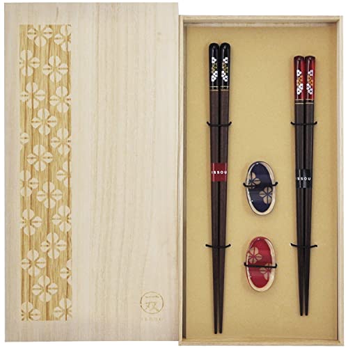 KORINDO 箸置き付夫婦箸 仲良し