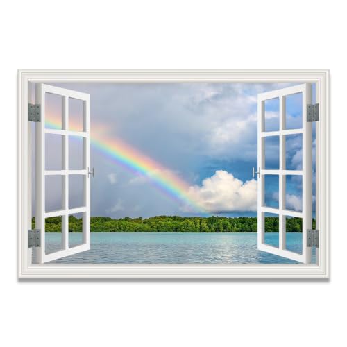 Cuadro lienzo para dormitorio con vista al lago y paisaje natural