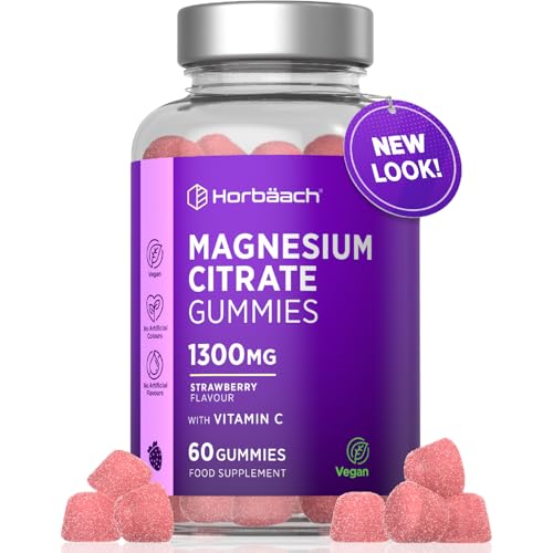 Magnesium Gummies 1600mg | Magnesium Citrate Gummies | Alternative to Tablets | 60 Vegan Gummies |...