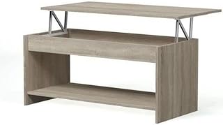 Marchio Amazon - Movian, tavolino da caffè sollevabile con ripiano inferiore in stile moderno, modello Aggol, 50 x 100 x 44 cm, Effetto Quercia