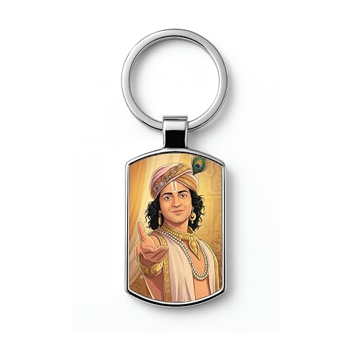Image of Stylish Metal Keychains with Permanent Glossy Print - Inspirational Quotes & Spiritual Designs - Perfect Key chains for loved ones, Personal Use, Gifts & Return Gifts