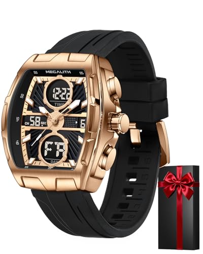 MEGALITH Reloj Hombre Militar Grande: Cronómetro Impermeable Analogico Deportivo Grande   Digital Relojes Hombre Calendario LED