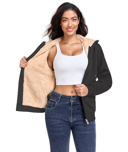 Little Beauty Women's Fleece-Lined Zip-Up Hoodie Jacket (various) - image 2