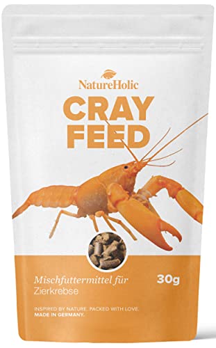 NatureHolic - Krebsfeed Krebsfutter I eignet Sich ideal für Omnivore Krebse der Gattungen Procambarus, Cambarus, Cambarellus, Astacus und die Cherax Krebse aus Australien I Made in Germany