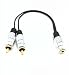 SinLoon Stereo Splitter Y Audio Cable,Premium Aluminium Alloy 3.5 mm (1.8"") Female to Dual 2-RCA Male Gold Plated Adapter Audio Cable(3.5F-2RCA M)