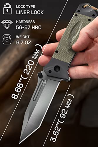 Pocket Knife Spring Assisted Knife - Folding Tactical Knives Japanese Tanto Blade Knives - Ninja Assisted Opening Knife - Best For Camping Hiking Edc Work Knife Birthday Christmas Gifts For Men 6688 #TOP1