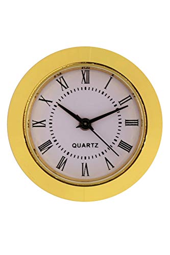 OKA CLOCK Einsteckuhrwerk Einsteckwerk Einbauuhr Modellbau RÖMISCH Ø 37,3 mm Gold #42 (Gold) Cover
