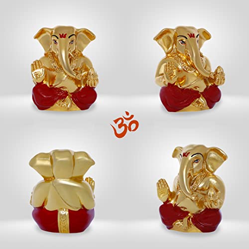 Image of Neodrift Ganesh Idol for Car Dashboard (Real 24kt & 999 Silver Plated, Dual-Tone Gold & Silver) (Model ND09) - Enhance Your Drive