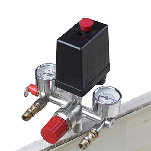 Enshey Air Compressor Pressure Control Switch Valve Manifold Regulator w/Gauges Relief