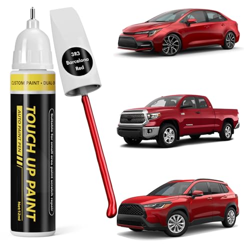 Pholeon ((3R3) Barcelona Red) Touch Up Paint for Toyota, Car Paint Scratch Repair Kit, 2 in 1 Premium Scratch Remover Pen with Exact Color-Matched