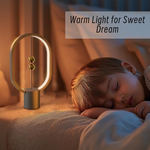 Xhope4u Small Table Lamp - Mini Balance Bedside Nightstand Plug in Night Light for Home, Office, College Dorm (Black) — view 6
