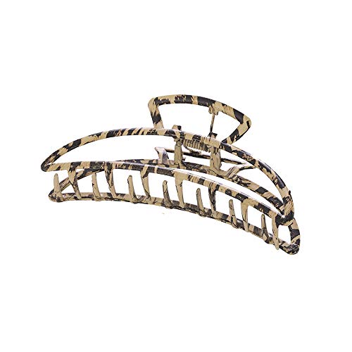 2Pcs Metal Hair Clips Leopard Print Hollow Non-Slip Hair Catch Barrette Claw Jaw Clamp For Women Fixing Hair (Style D) #TOP6