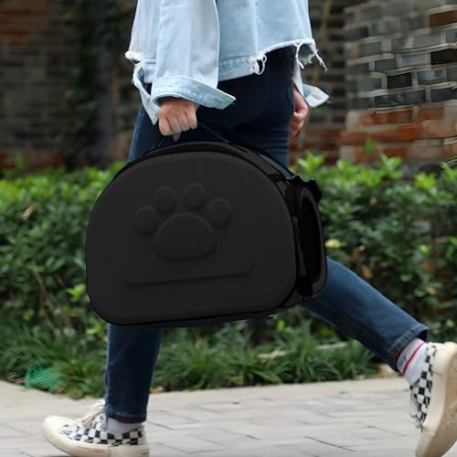 Retoo Transportbox für Katze Hund Transporttasche für Haustiere, Faltbare Haustier Tragetaschen für Kleine Hunde Haustiertransportbox für Kätzchen Welpen und Kaninchen Schwarz