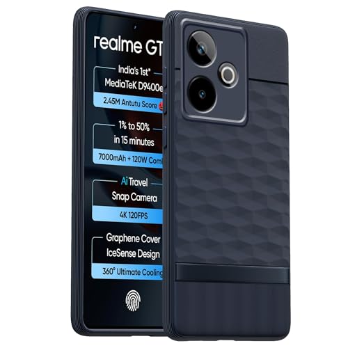 Image of amazon basics TPU Soft Back Cover for Realme GT 7 / Realme GT 7T | Full Camera Protection | Flexible Shockproof Back Case for Realme GT 7 / Realme GT 7T (Blue)