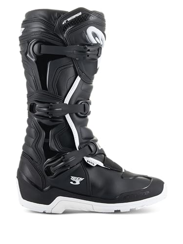 Alpinestars Tech 3 Enduro - Stivali da motocross, impermeabili, Nero/Bianco,