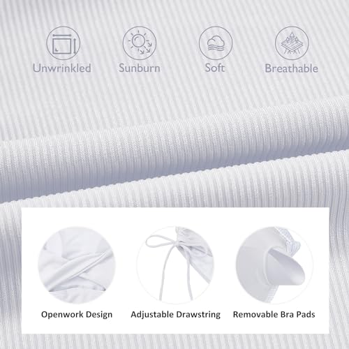 Zando Ribbed One Piece Swimsuit Women Tummy Control Swim Suits for Women Sexy Tie Side High Cut Bathing Suit Swimwear3