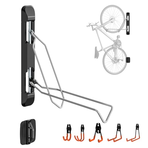 CZMYCBG Soporte de Pared para Bicicletas Plegable y Ajustable, para Ahorrar Espacio, para Garaje y Uso en Interiores(1pcs)