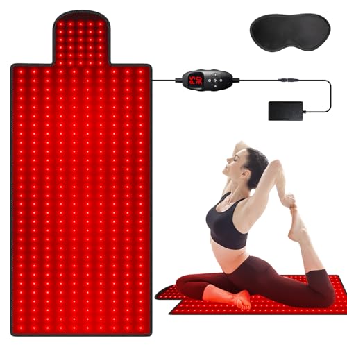 flowlamp Red Light Pad for Body 36 x 15.8 Large Red Light Mat 325 LEDs 660nm Red Light & 850nm Near Infrared Light Wrap Pad with 3 Modes 5 Brightness and 9 Time Settings for Legs Back Shoulders