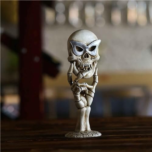 Espejo de maquillaje de calavera de resina original pequeño miniatura 6