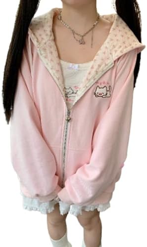 Pokn Y2K Jojifuku Cutecore Kawaii Hoodie Clothes Women Long Sleeves Tops Graphic Cutecore Shoujo Clothes