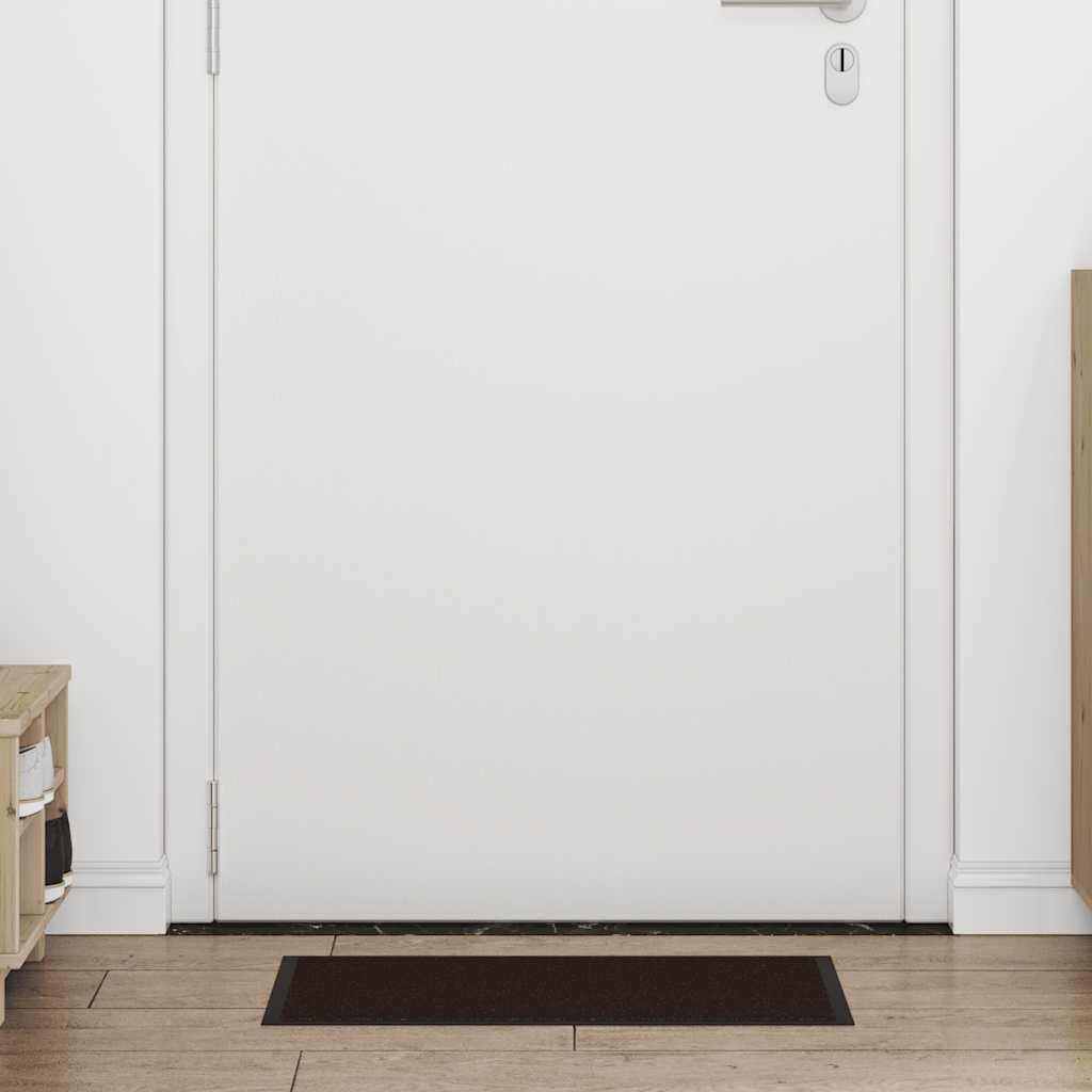 Felpudo marrón 40 x 60 cm de polipropileno con parte trasera de PVC antideslizante, alfombra atrapa la suciedad para entrada, pasillo, pasillo, terraza, felpudo absorbente para absorber la