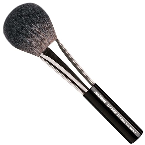 da Vinci, CLASSIC LUXE Puderpinsel oval, Naturhaar, für losen & gepressten Puder, weiche Übergänge, gleichmäßiger Auftrag, hochglanz schwarzer Holzgriff, Handmade in Germany