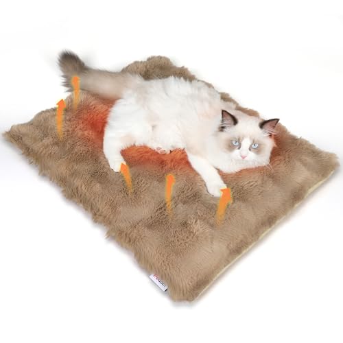 Self Warming Cat Bed, Self Heating Cat Mat & Warming Pad with Plush Fleece 25