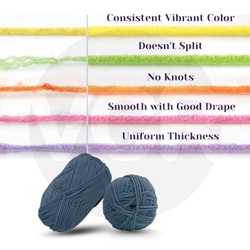 Image of VCR English Blue Yarn, 100 Grams Hank, 190 Meters Length, Acrylic Ball for Crochet and Knitting, Soft Crosia Threads, Pack of 1 Yarn, Suitable for DIY Crafts