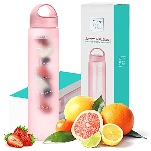 Infusion Fruit Infuser Water Bottle - BPA Free Insulated Water Bottle, Reusable Water Bottle with Fruit Infuser, Easy-to-Clean Gym Accessories for Women, Sports Water Bottle, Savvy Outdoors