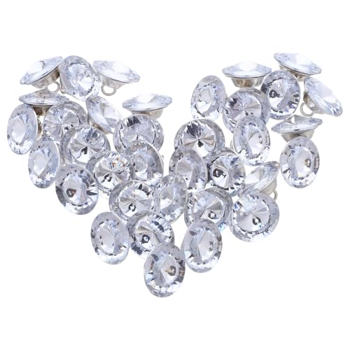 COSMEVIVI 80 botones de tapicería para capitoné: botones de cristal transparente con diamantes de imitación y anilla metálica. Accesorios de costura DIY para capitoné de sofá cama.