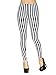 EPGU Women's Black and White Stripes Full Length Summer Leggings, Vertical Stripe