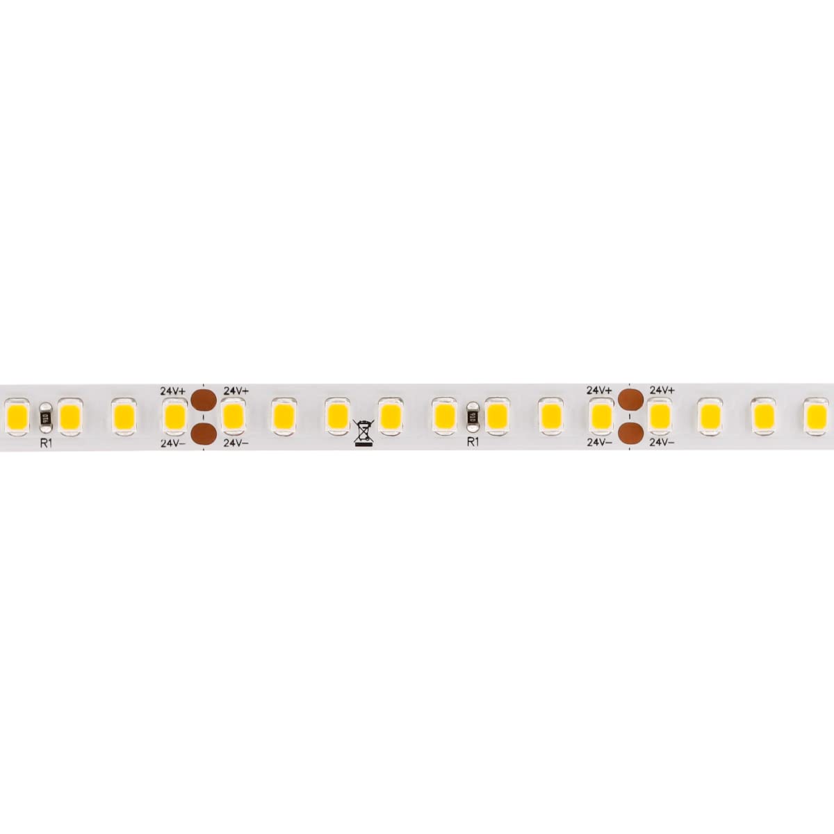 LED-Lichtband White Eta: 160 LEDs pro Meter, 90RA, IP20, 24V, 13W/m, 8mm Breite | 5m Rolle (2700K)