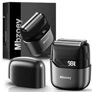 Electric Foil Shavers for Men, Mini Electric Razor, Compact Face Shaver, IPX7 Waterproof Wet Dry Cordless Razor, LED Display, USB-C Fast Rechargeable