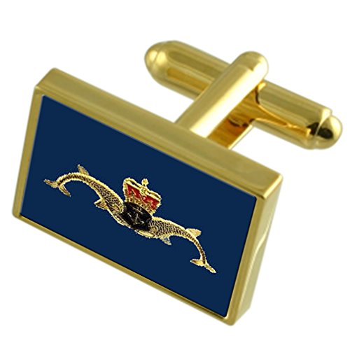 Clip de corbata y gemelos de submarino con caja de regalo para grabados especiales