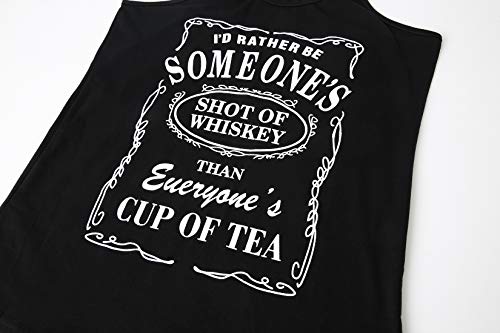 Shot of Whiskey Workout Tank Tops Women Fitness Racerback Teeb Girls Yoga Tee Shirt Vest M Black