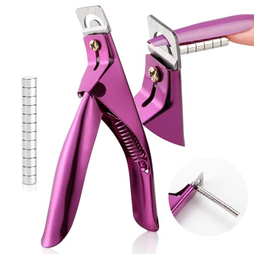 SAVILAND Rose Gold Acrylic Nail Cutters with 15PCS Magnetic Sizer Trimmer